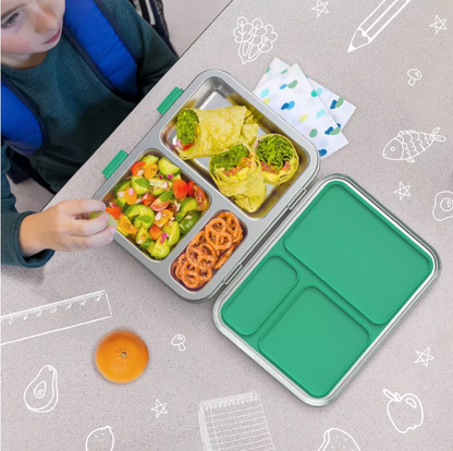 Bentgo Kids' Stainless Steel Leakproof 3 Compartments Bento-Style Lunch Box