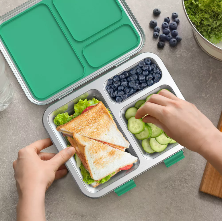 Bentgo Kids' Stainless Steel Leakproof 3 Compartments Bento-Style Lunch Box