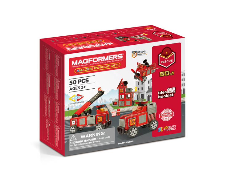 Magformers Fire Engine and Amazing Rescue 50 Piece Set