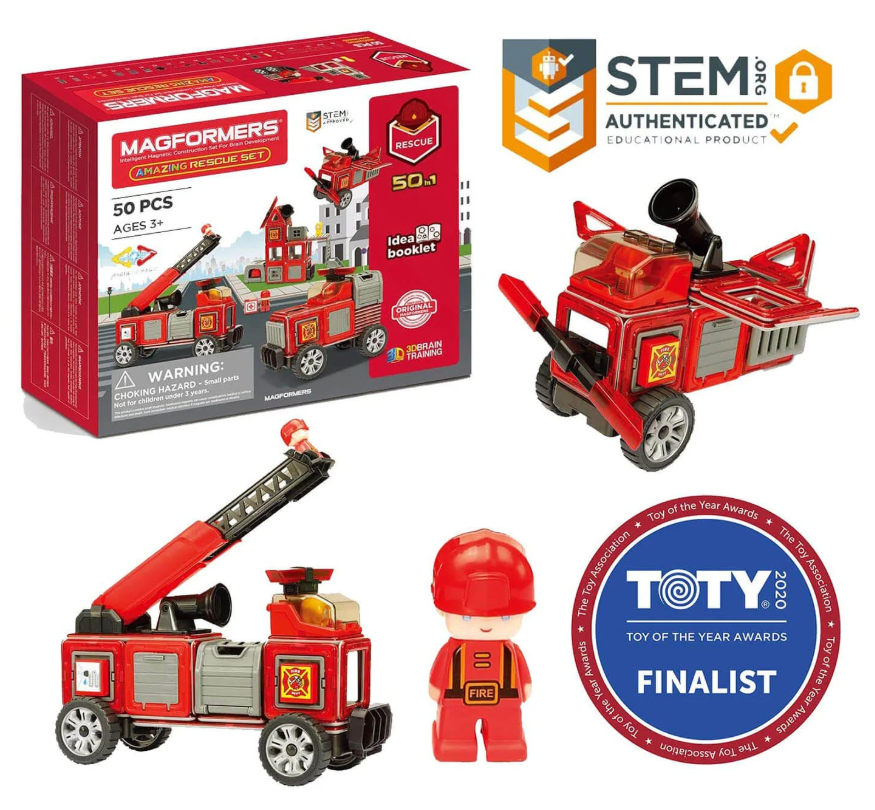 Magformers Fire Engine and Amazing Rescue 50 Piece Set