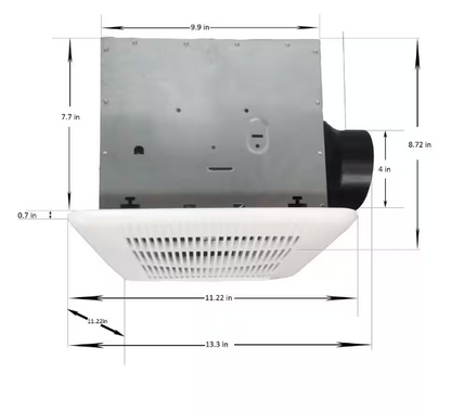 Commercial Electric 110 CFM 1.5 Sone Bathroom Exhaust Fan with Humidity Sensing