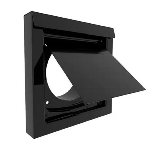 DryerWallVent 4 in. Powder Coated Steel Black Dryer Vent