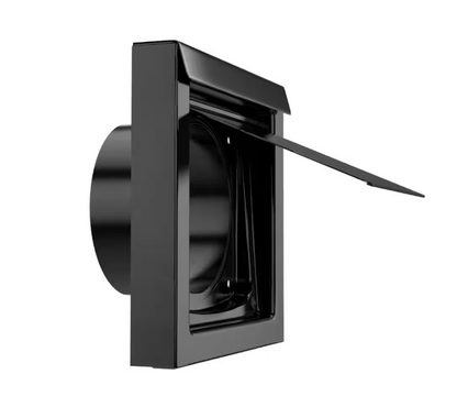 DryerWallVent 4 in. Powder Coated Steel Black Dryer Vent