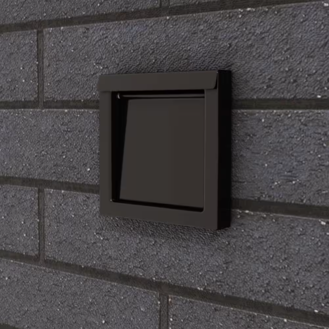 DryerWallVent 4 in. Powder Coated Steel Black Dryer Vent