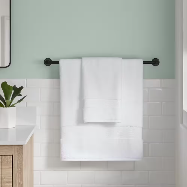 Glacier Bay Melina 4-Piece Bath Hardware Set with 24 in. Towel Bar, TP Holder, Towel Ring and Robe Hook in Matte Black