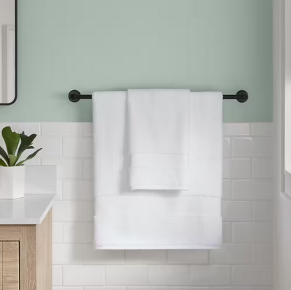 Glacier Bay Melina 4-Piece Bath Hardware Set with 24 in. Towel Bar, TP Holder, Towel Ring and Robe Hook in Matte Black