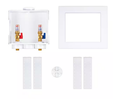 Quadtro 1/4 in. Turn Copper Washing Machine Outlet Box with Water Hammer Arrestor