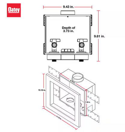 Quadtro 1/4 in. Turn Copper Washing Machine Outlet Box with Water Hammer Arrestor