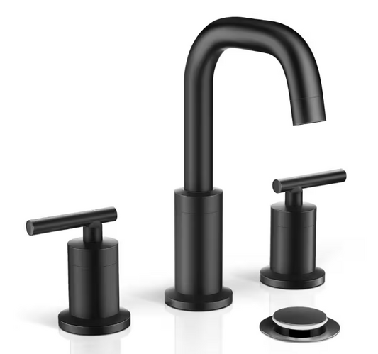 Phiestina 8 in. Widespread 2-Handles Bathroom Sink Faucet with Full-Copper Pop Up Drain and Valve