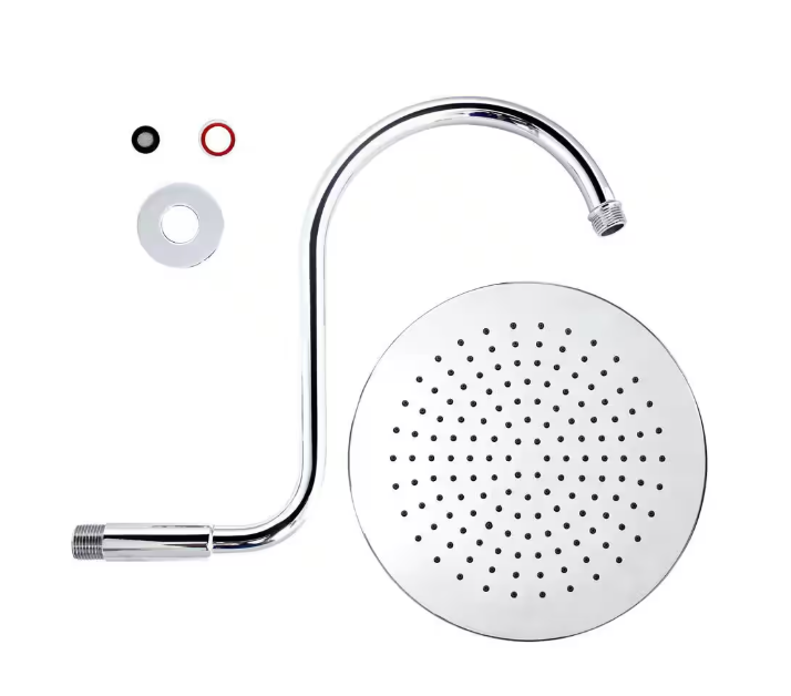 MODONA 1-Spray 10 in. Single Wall MountHigh Pressure Fixed Shower Head in Polished Chrome