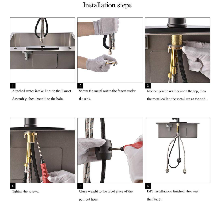 ELLO&ALLO Single-Handle Pull-Out Sprayer Kitchen Faucet with Deck Plate in Brushed Nickel