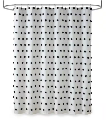 Madison Park Lauren Black 72 in. x 72 in. Shower Curtain