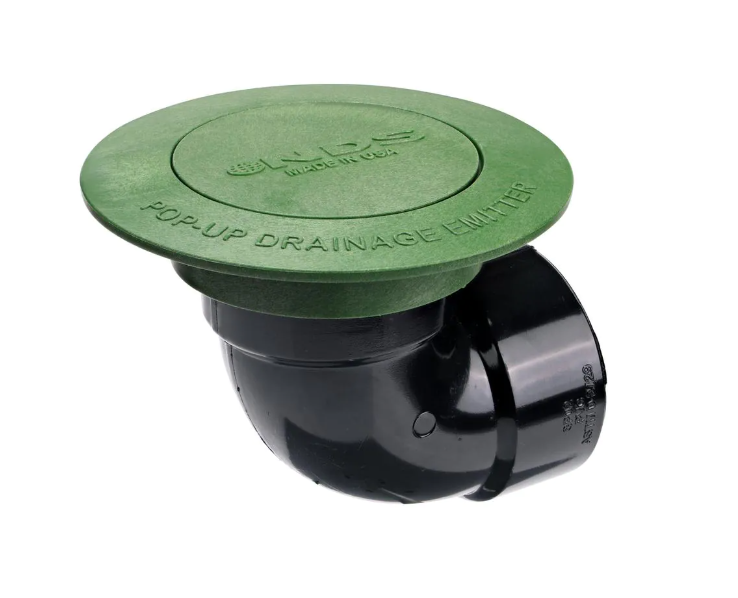 NDS Pop-Up Drainage Emitter with Elbow for 3 in. Drain Pipes, Green Plastic