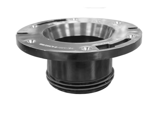 JONES STEPHENS 7 in. O.D. x 3 in. Height ABS 2-Finger Push-In Closet (Toilet) Flange for 4 in. Cast Iron or Schedule 40 DWV Pipe