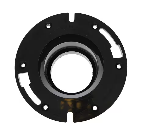 JONES STEPHENS 7 in. O.D. x 3 in. Height ABS 2-Finger Push-In Closet (Toilet) Flange for 4 in. Cast Iron or Schedule 40 DWV Pipe