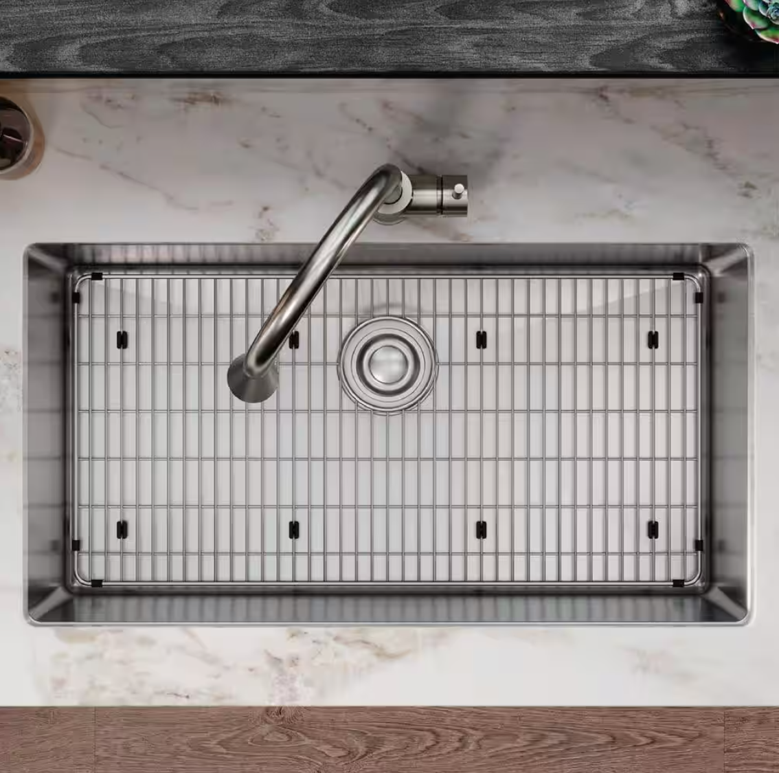 Elkay Crosstown 14.375 in. x 28.875 in. Bottom Grid for Kitchen Sink in Stainless Steel