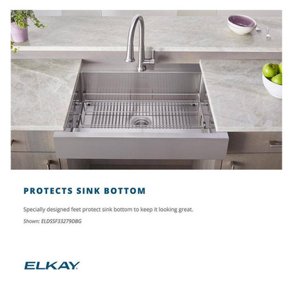 Elkay Crosstown 14.375 in. x 28.875 in. Bottom Grid for Kitchen Sink in Stainless Steel