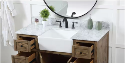 Timeless Home 48 in. W Marble Vanity Backsplash in Carrara White