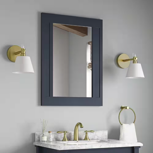 Home Decorators Collection Aberdeen 24 in. W x 32 in. H Rectangular Framed Wall Mount Bathroom Vanity Mirror in Midnight Blue