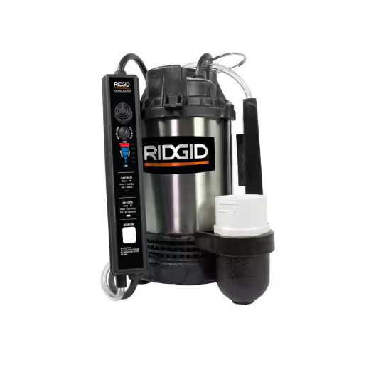 RIDGID 1 hp. Stainless Steel Smart Dual Suction Sump Pump