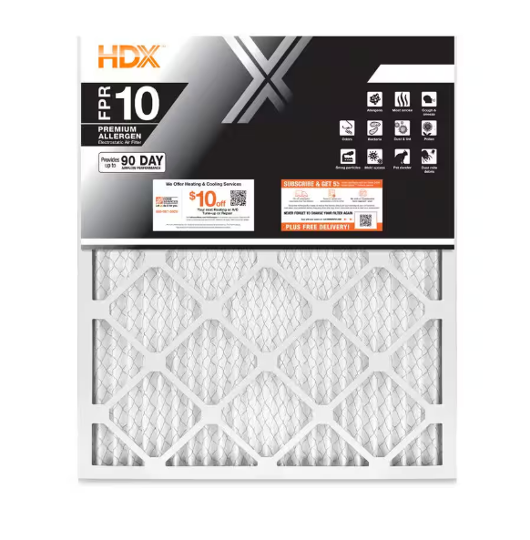 4-Pack HDX 24 in. x 36 in. x 1 in. Premium Pleated Air Filter FPR-10, MERV-13