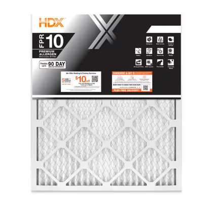 4-Pack HDX 24 in. x 36 in. x 1 in. Premium Pleated Air Filter FPR-10, MERV-13