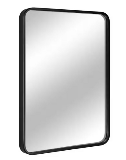 ELLO&ALLO 30 in. W x 36 in. H Rectangular Aluminum Framed Wall Mount Bathroom Vanity Mirror in Black