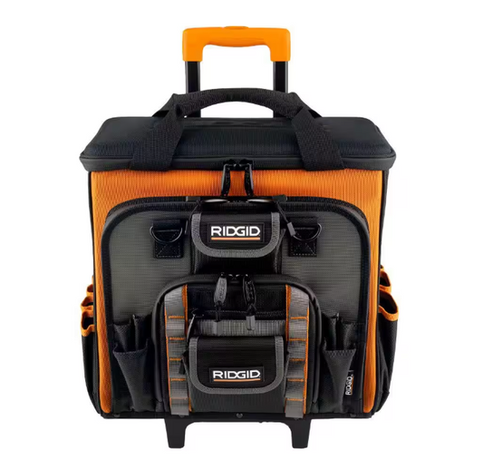 RIDGID 17 in. 64 Pocket Professional Grade Rolling Tool Bag