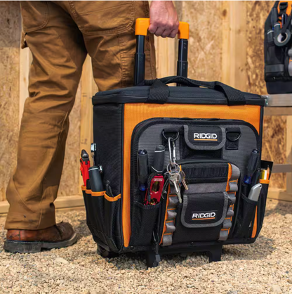 RIDGID 17 in. 64 Pocket Professional Grade Rolling Tool Bag