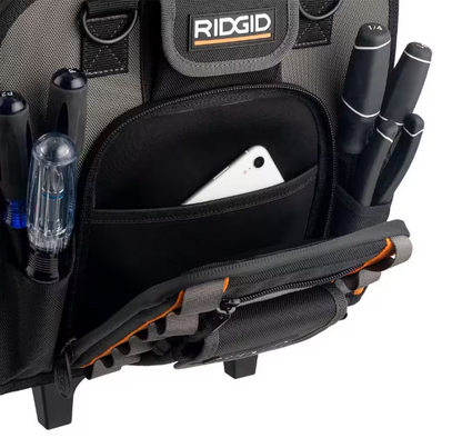 RIDGID 17 in. 64 Pocket Professional Grade Rolling Tool Bag