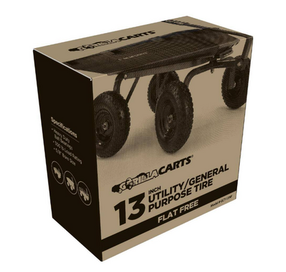 Gorilla Carts 13 Inch No Flat Replacement Tire Utility Cart, 2 Pack