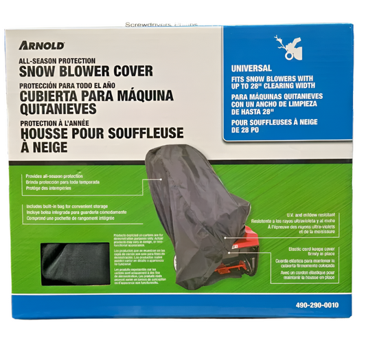 Arnold Universal Snow Blower Cover For Units Up To 28 in. Wide with Built-In Bag for Convenient Storage