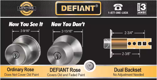Defiant Brandywine Polished Brass Single Cylinder Keyed Entry Project Pack