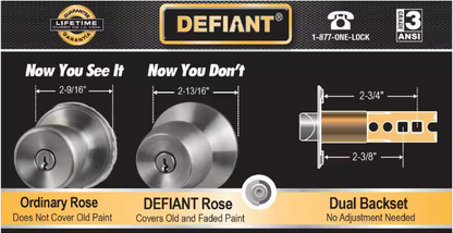 Defiant Brandywine Polished Brass Single Cylinder Keyed Entry Project Pack