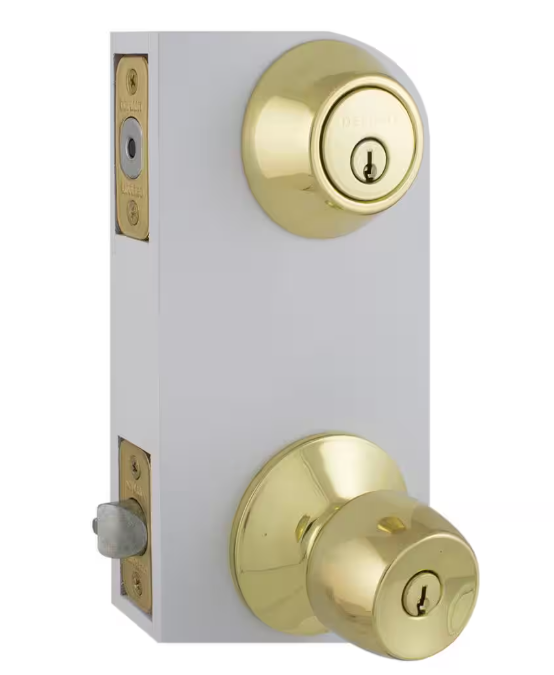 Defiant Brandywine Polished Brass Single Cylinder Keyed Entry Project Pack