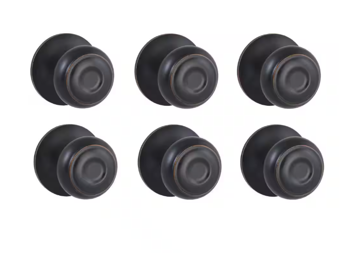 Defiant Hartford Aged Bronze Hall/Closet Door Knob Contractor Pack