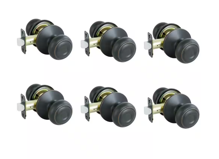 Defiant Hartford Aged Bronze Hall/Closet Door Knob Contractor Pack