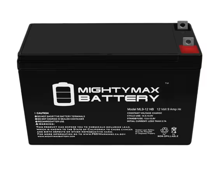 MIGHTY MAX BATTERY 12-Volt 9 Ah NB Terminal Rechargeable Sealed Lead Acid (SLA) Battery
