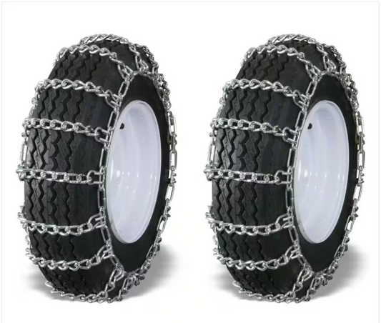 OAKTEN 4.10/3.5x4 in. 2-Link Tire Chains Replace Peerless 1060456, Zinc Plated Chains, Set of 2
