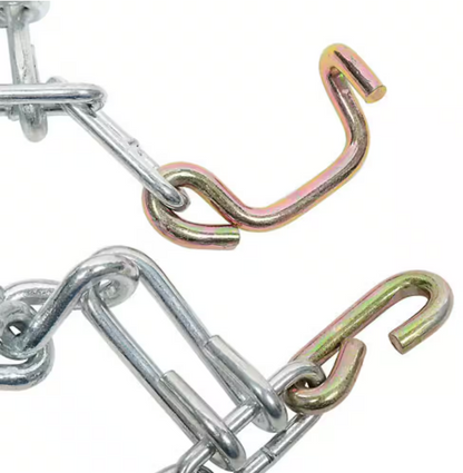 OAKTEN 4.10/3.5x4 in. 2-Link Tire Chains Replace Peerless 1060456, Zinc Plated Chains, Set of 2