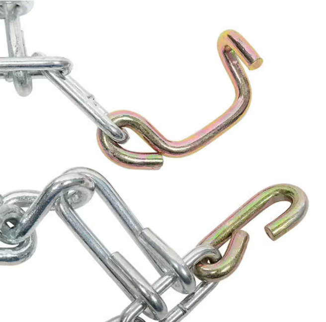 OAKTEN 4.00x4.80x8, 4.00/4.80x8 in. 2-Link Tire Chains, Replace Peerless 1061556, Zinc Plated Chains, Set of 2