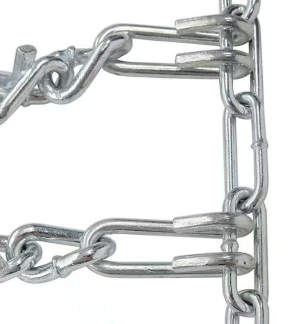 OAKTEN 4.00x4.80x8, 4.00/4.80x8 in. 2-Link Tire Chains, Replace Peerless 1061556, Zinc Plated Chains, Set of 2