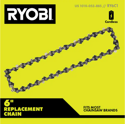 RYOBI 6 in. 0.043-Gauge Replacement Full Compliment Chainsaw Chain, 38 Links (Single-Pack)