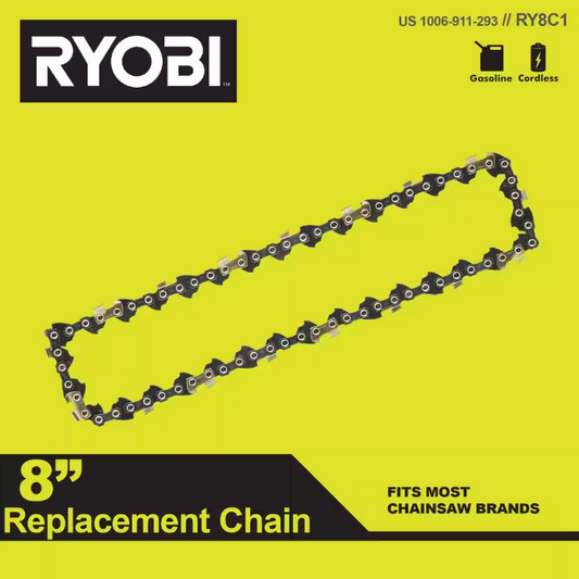 RYOBI 8 in. 0.043 Gauge Replacement Chainsaw Chain, 33 Links (Single Pack)