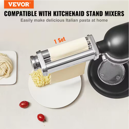 VEVOR Stainless Steel Pasta Roller Cutter Attachment KitchenAid Stand Mixer 8 Adjustable Thickness Knob Pasta Maker (1-Pieces)