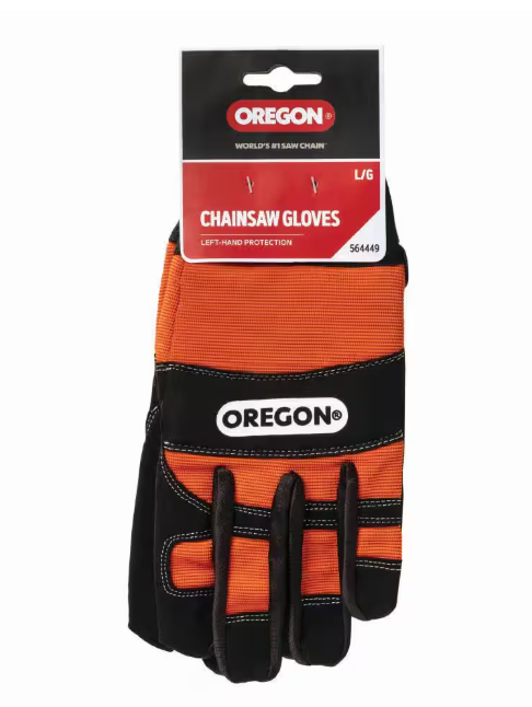 Oregon Protective Orange and Black Chainsaw Gloves
