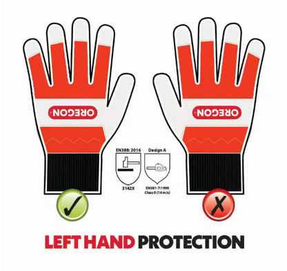 Oregon Protective Orange and Black Chainsaw Gloves