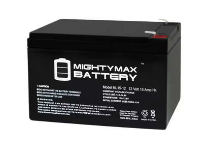 MIGHTY MAX BATTERY 12 -Volt 15 Ah Rechargeable F2 Terminal Sealed Lead Acid (SLA) Battery