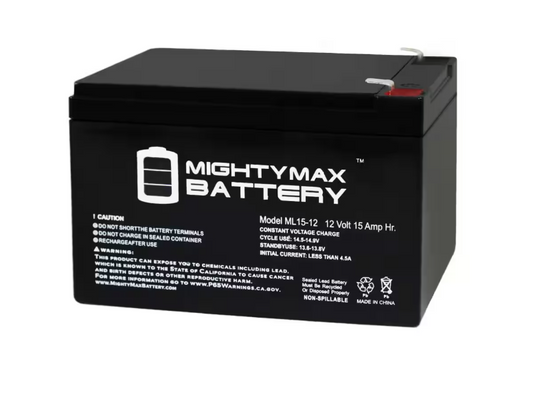 MIGHTY MAX BATTERY 12 -Volt 15 Ah Rechargeable F2 Terminal Sealed Lead Acid (SLA) Battery