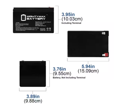 MIGHTY MAX BATTERY 12 -Volt 15 Ah Rechargeable F2 Terminal Sealed Lead Acid (SLA) Battery